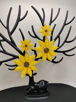 Sunflower Beaded Earrings