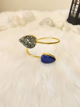 Pyrite Lapis Lazuli Kada Bracelet