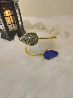 Pyrite Lapis Lazuli Kada Bracelet