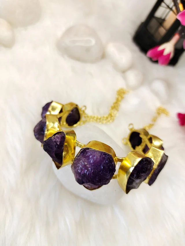 Amethyst Stone Kada Bracelet