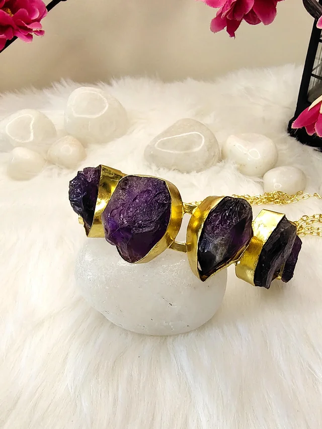 Amethyst Stone Kada Bracelet