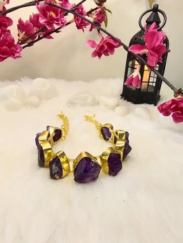 Amethyst Stone Kada Bracelet
