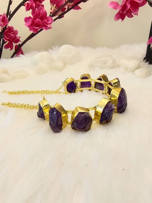 Amethyst Stone Kada Bracelet