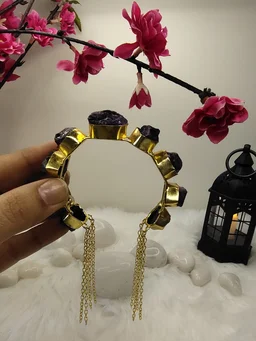 Amethyst Stone Kada Bracelet