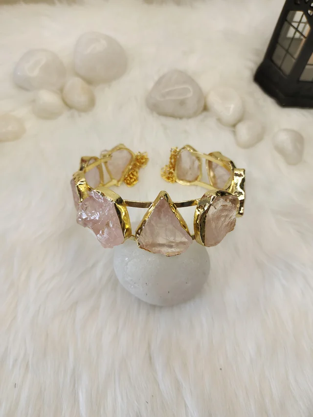 Rose Quartz Stone Kada Bracelet