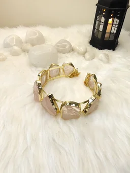 Rose Quartz Stone Kada Bracelet
