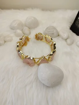 Rose Quartz Stone Kada Bracelet
