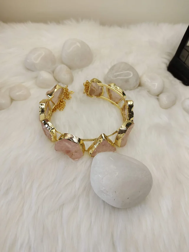 Rose Quartz Stone Kada Bracelet