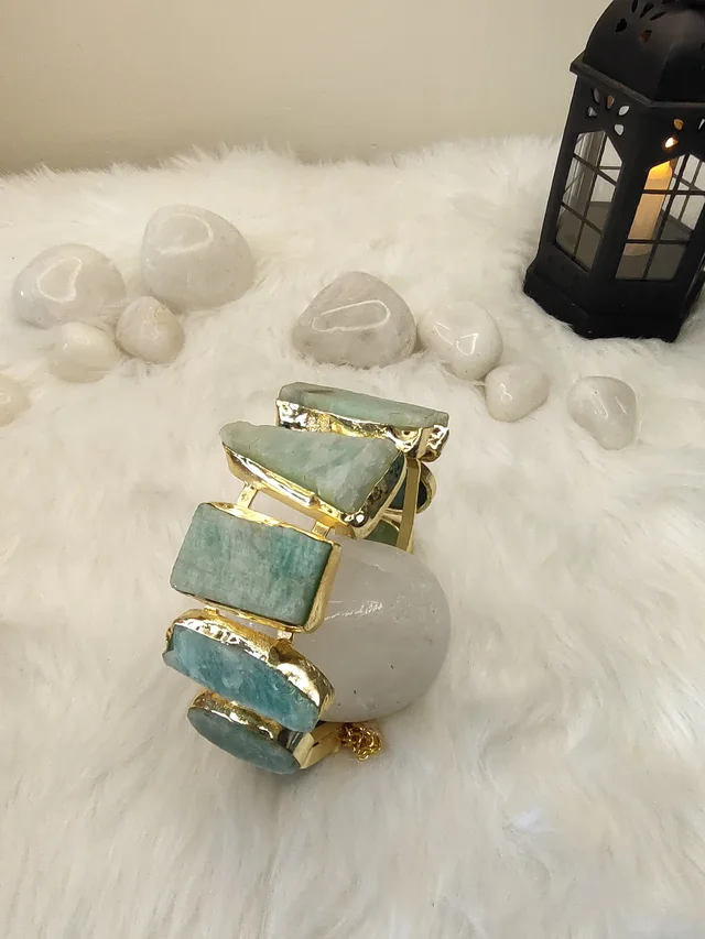 Aquamarine Stone Kada Bracelet