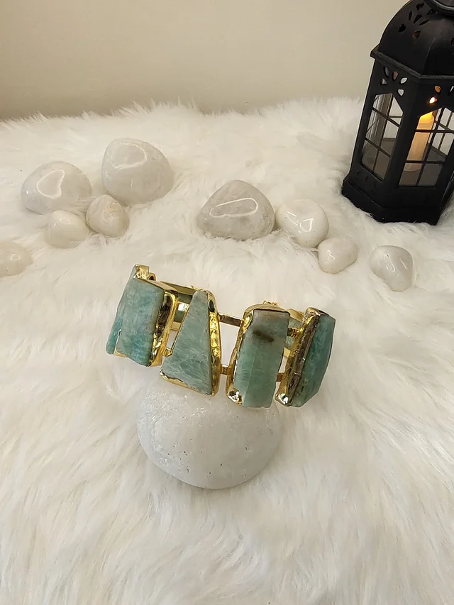 Aquamarine Stone Kada Bracelet