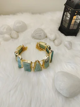 Aquamarine Stone Kada Bracelet
