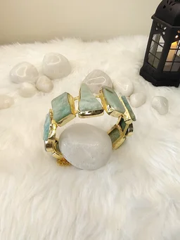 Aquamarine Stone Kada Bracelet