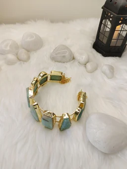 Aquamarine Stone Kada Bracelet