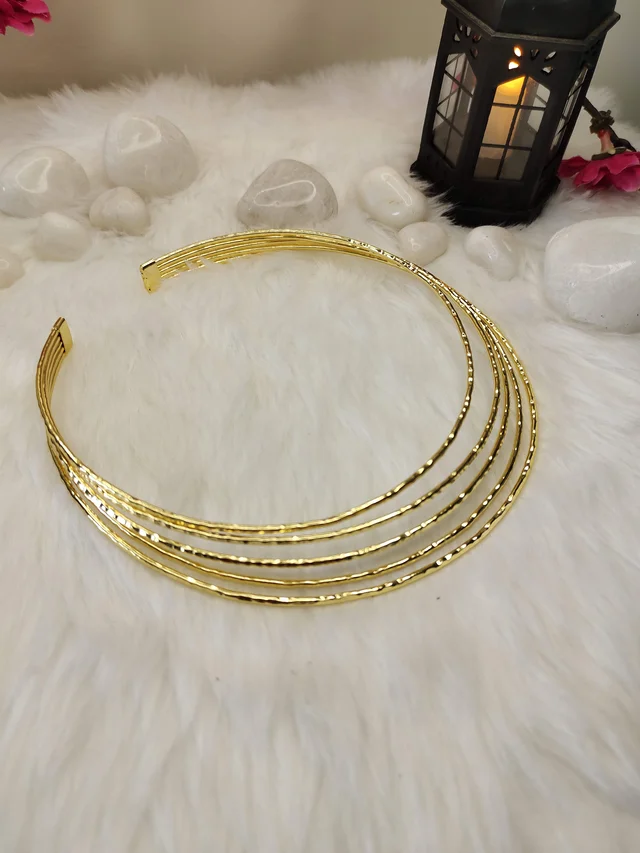 5 Layer Golden Neck Cuff/ Necklace