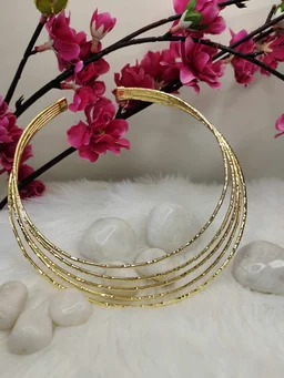 5 Layer Golden Neck Cuff/ Necklace