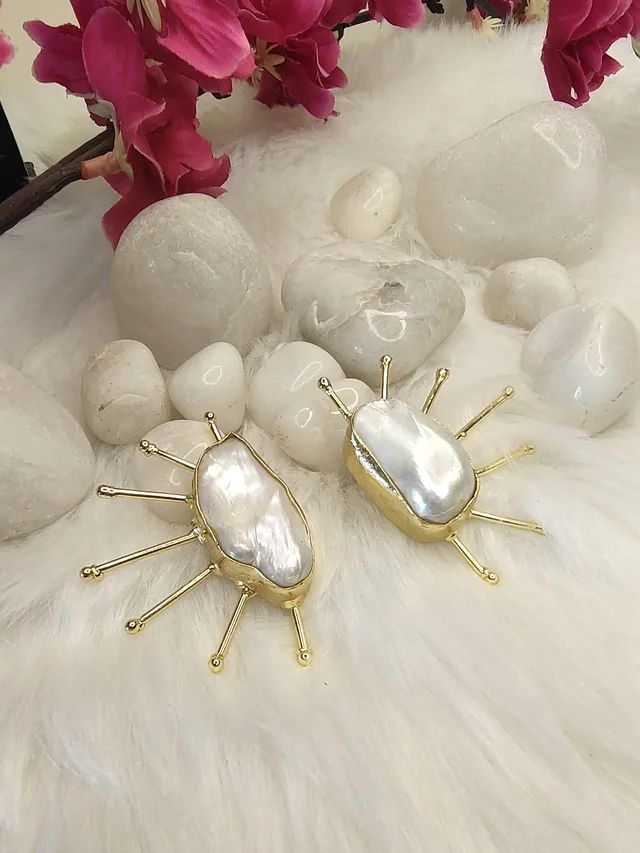 Semi Sun Baroque Pearl Earrings