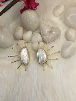 Semi Sun Baroque Pearl Earrings