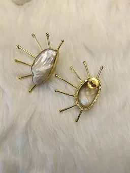 Semi Sun Baroque Pearl Earrings