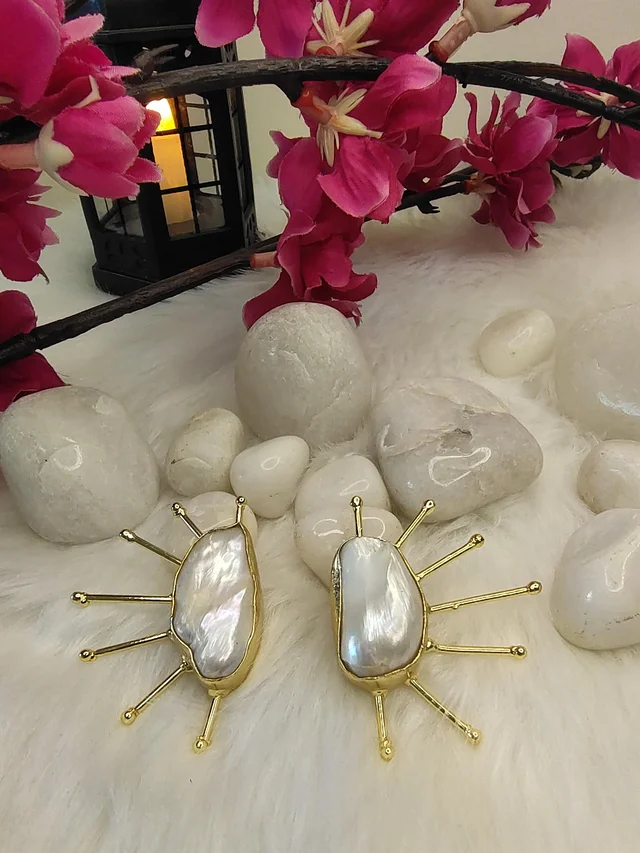 Semi Sun Baroque Pearl Earrings