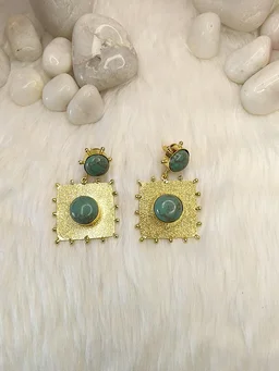 Turquoise Stone Drop Earrings