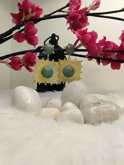 Turquoise Stone Drop Earrings