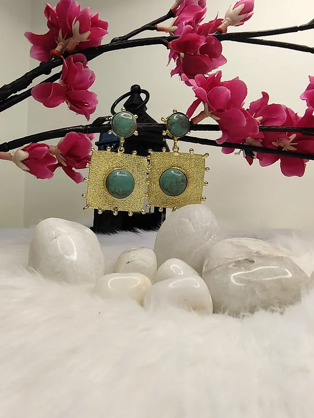 Turquoise Stone Drop Earrings