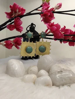Turquoise Stone Drop Earrings