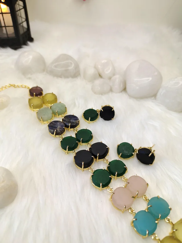 Matte Finish Stone Choker Set