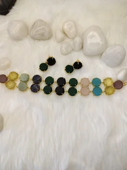 Matte Finish Stone Choker Set