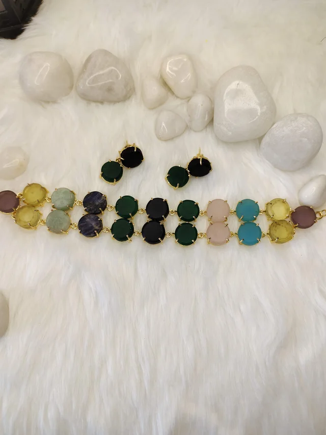 Matte Finish Stone Choker Set