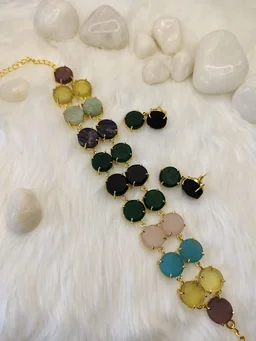Matte Finish Stone Choker Set