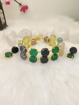 Matte Finish Stone Choker Set