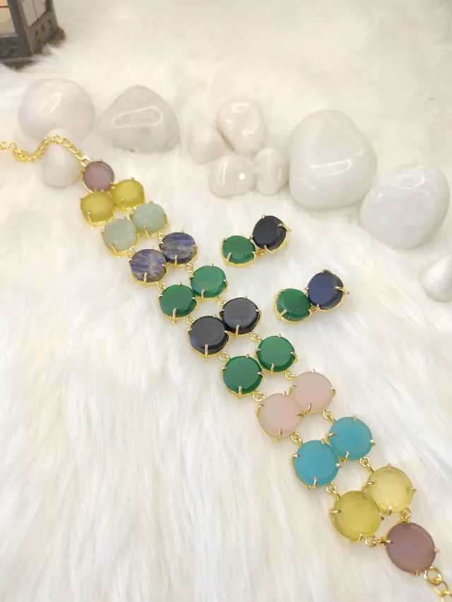 Matte Finish Stone Choker Set
