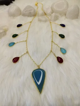 Blue Stone Tear Drop Necklace
