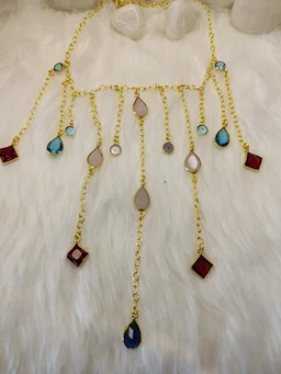 Multicolor Gemstone Drop Necklace