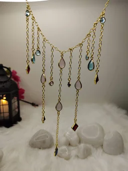Multicolor Gemstone Drop Necklace