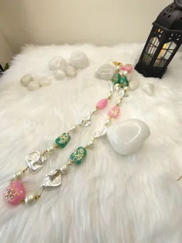 Pearl Meenakari Long Neckpiece