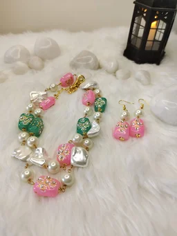 Pearl Meenakari Long Neckpiece