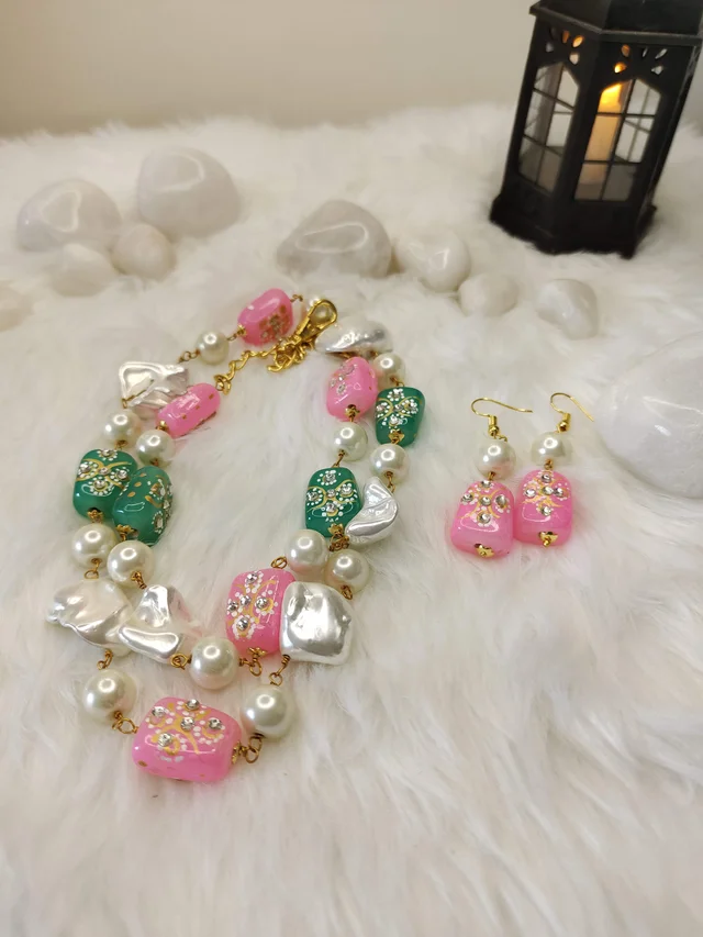 Pearl Meenakari Long Neckpiece