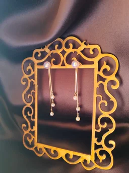 Pearl 2 In 1 Drop Earrings - Pink Pearl