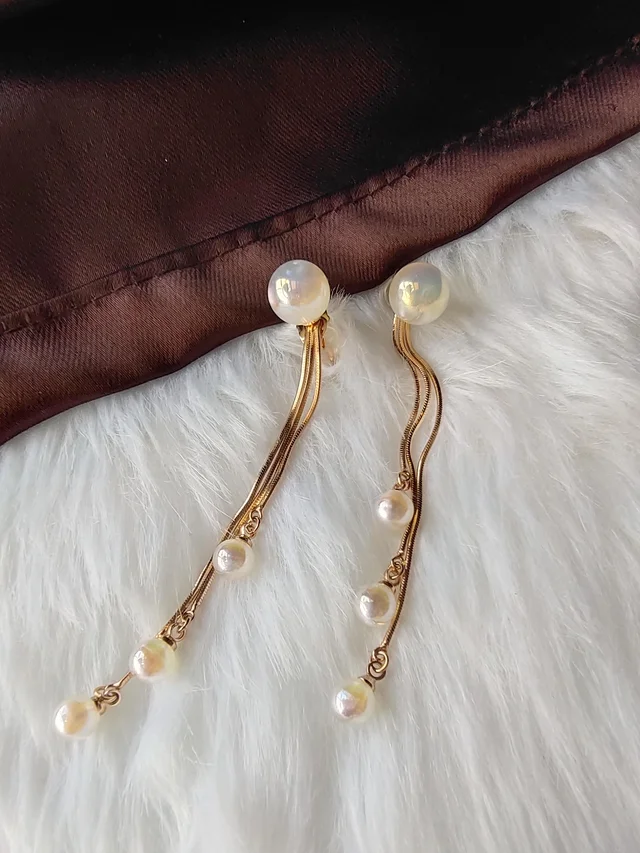 Pearl 2 In 1 Drop Earrings - White Pearl