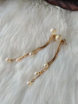 Pearl 2 In 1 Drop Earrings - White Pearl