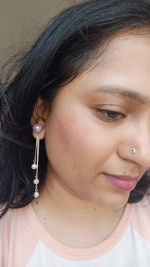 Pearl 2 In 1 Drop Earrings - White Pearl