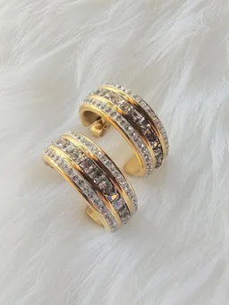 316 Stainless Steel Diamonds Hoops- Earrings