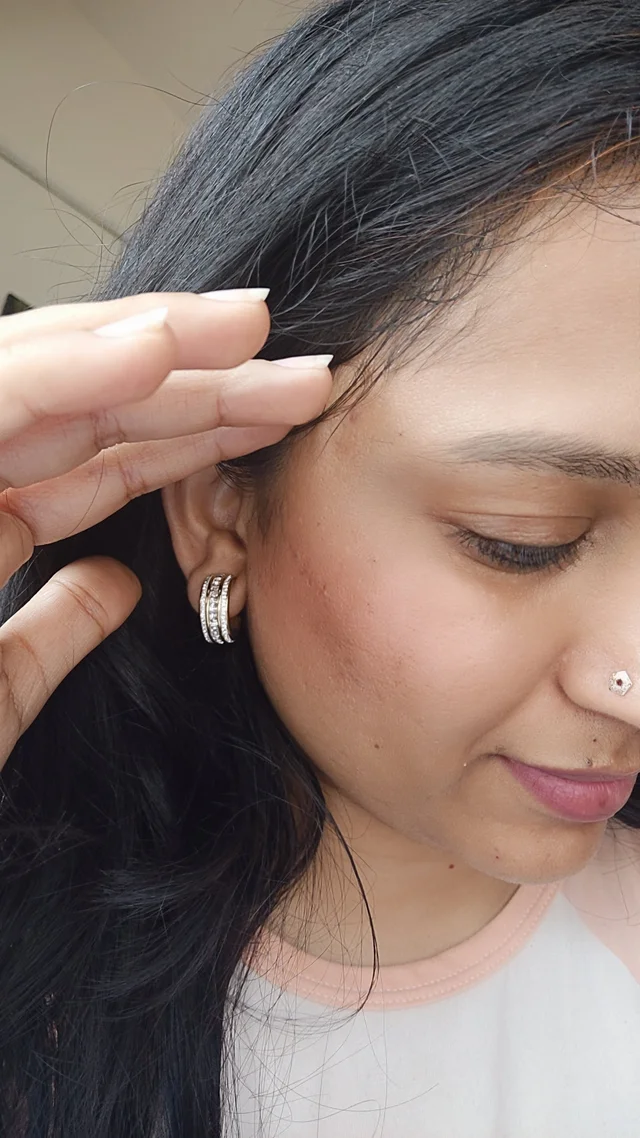 316 Stainless Steel Diamonds Hoops- Earrings