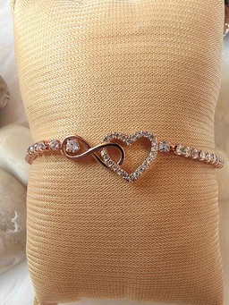 Infinity Heart Love Bracelet Stainless Steel Rose Gold