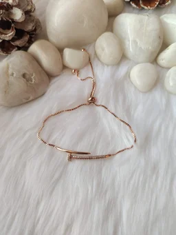 Nail Diamond Bracelet, Pure Stainless Steel Rose Gold