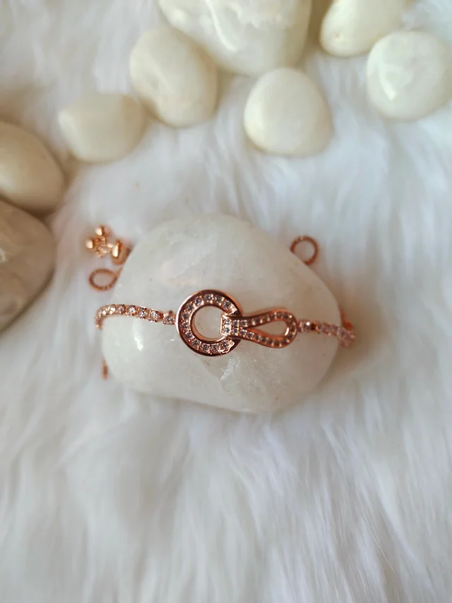 Rope In Circle Cute Rose Gold Bracelet