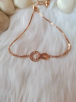 Rope In Circle Cute Rose Gold Bracelet