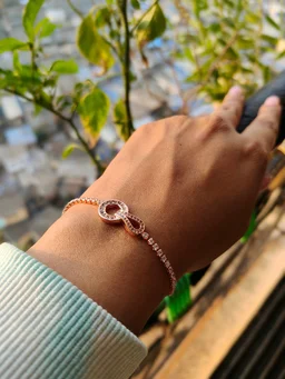 Rope In Circle Cute Rose Gold Bracelet